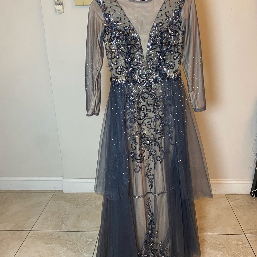 Elegant Navy Evening Gown